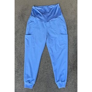 Mandala Maternity Scrub Joggers Blue Equa-Tek Cargo Pants Size Medium PM